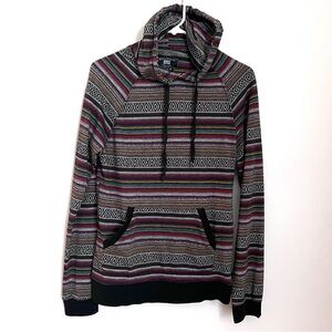 Beautiful Giant Tribal Aztec-Inspired Lightweight Hoodie Kangaroo Pocket Size S
